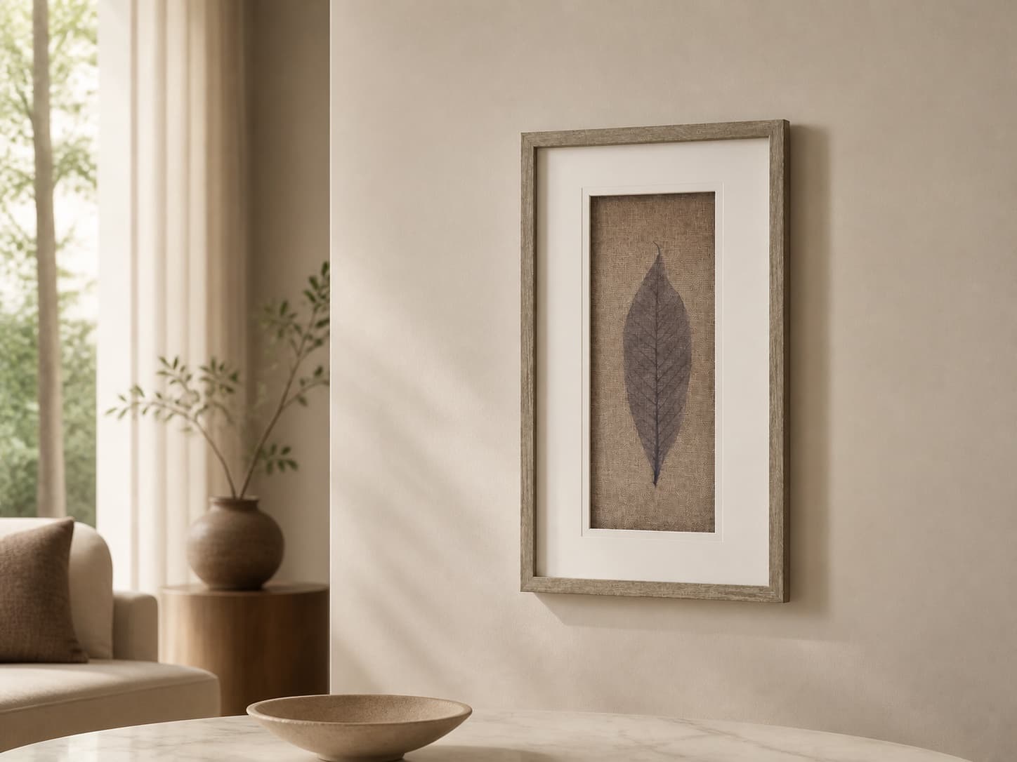 Leaf Shadow Box shown in an interior