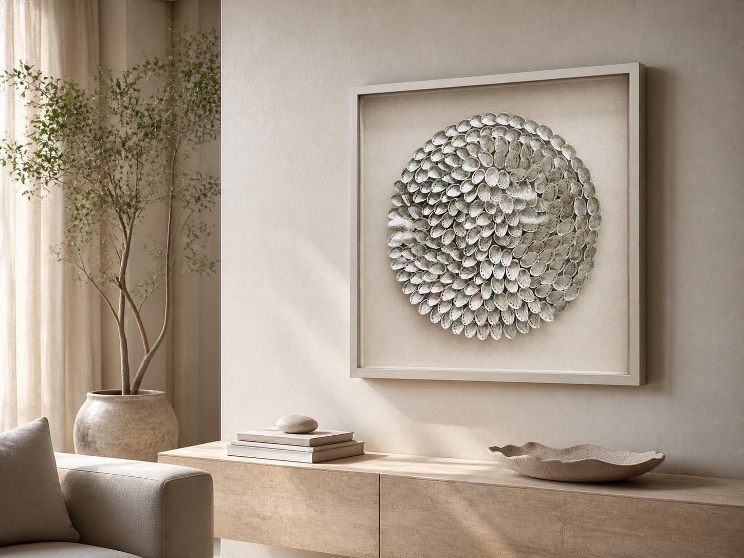 Shell Shadow Box shown in an interior