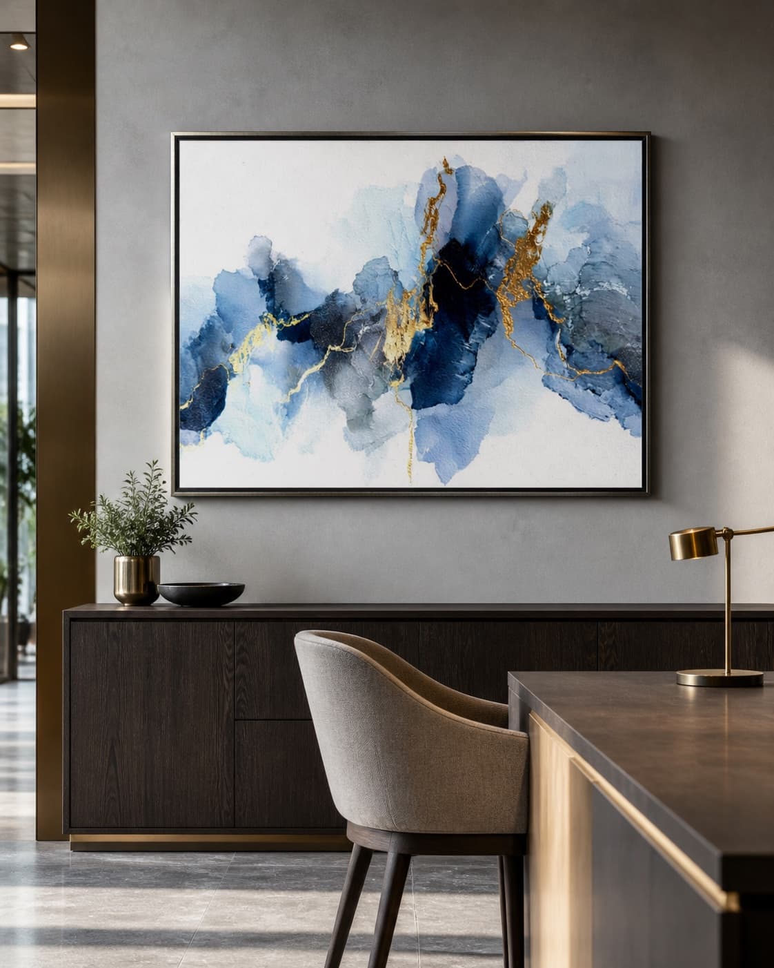 Individuelle Wandkunst in einem Arbeitsumfeld