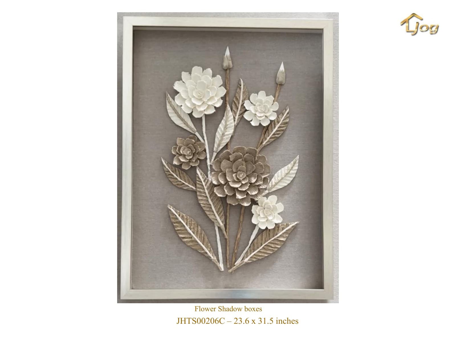Sculptural botanical shadow box